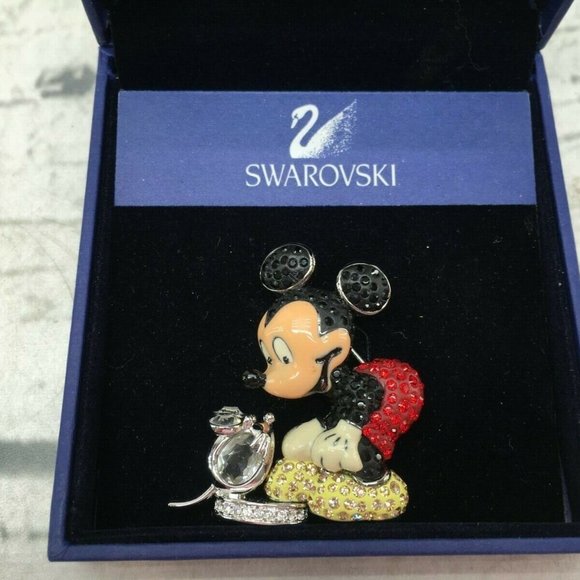 Swarovski Jewelry - 2005 SWAROVSKI - DISNEY MICKEY MOUSE #836671 RHD/CRY BROOCH